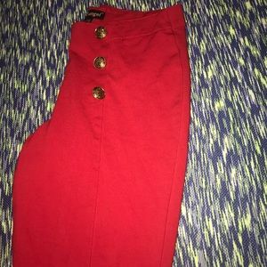 Red high waist jeggings